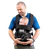 Baby Carrier, Lumbar Support Infant Carrier (0-36M, 8-33 lbs) with Foldable Headrest Carabiners for Big and Tall Parents, Men, Women (Black)