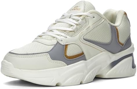 Campus Women's Yasmin Sneakers Off.WHT/L.Gry - 8UK/India