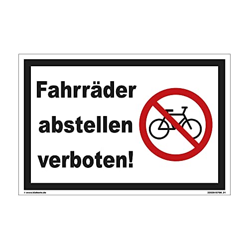 Schild 'Fahrräder Abstellen Verboten' – Alu-Verbond, 450 X 300 Mm, Wetterfest