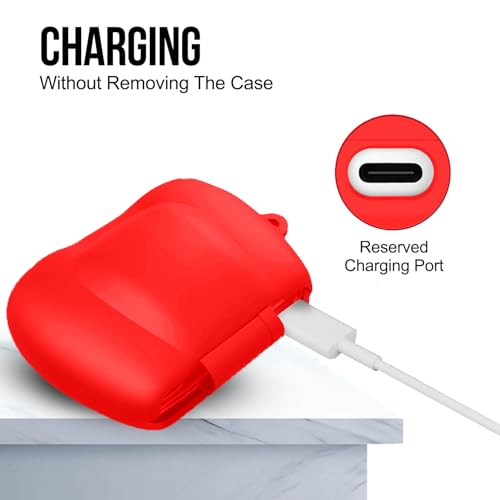 Image of Soft Silicone Case Cover Compatible for GoBoult Audio UFO | GoBoult Astra | GoBoult Mustang Torq (Red)