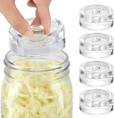 Tismels 4 Stück Fermentiergewichte Ø 7 cm Glasgewichte zum Fermentieren Gurken Einmachglas Gewicht Gärgewichte für Fermentieren Sauerkraut Kimchi