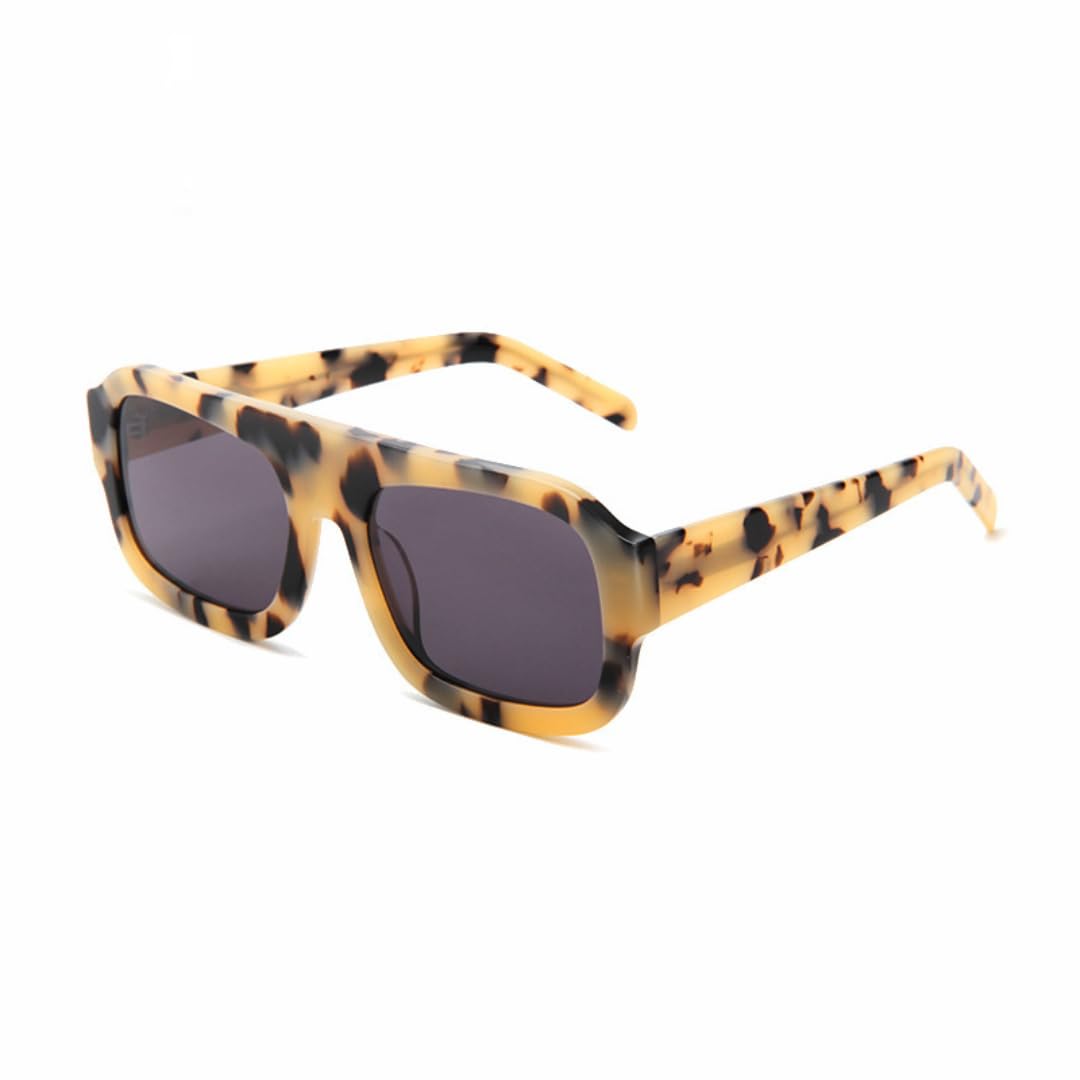 Occhiali da sole vintage con montatura in acetato e lenti con protezione UV400, alla moda per uomo e donna.