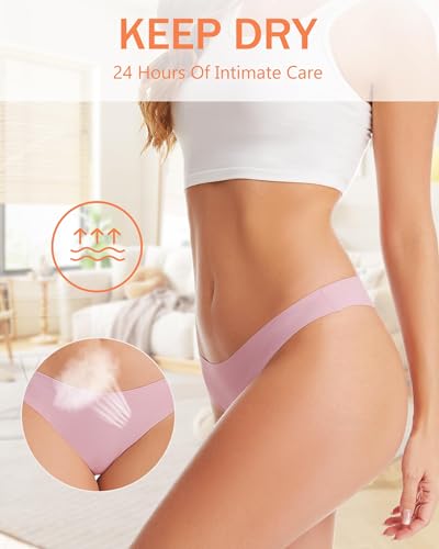 Image of Womens Breathable Seamless Thong Panties No Show thongs Workout Thongs Women Comfortable Thong Underwear Sexy 6 Pack