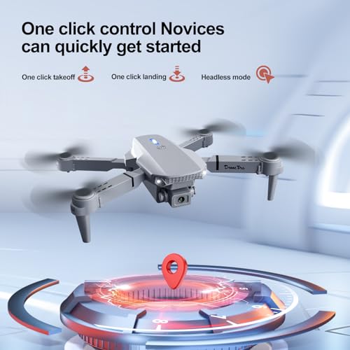 E88 Drone with Screen Controller with SD card, Foldable Mini Drone for Beginners, 2 Batteries, 360° Flips Waypoint Fly, Active Obstacle Avoidance, One Key Take Off/Landing. (2 batteries - Black) - Image 5
