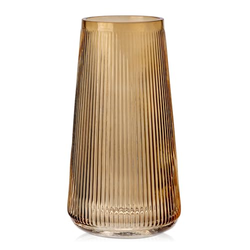 Briful 20cm Tall Glass Vase for Flowers Decorative Flower Vases