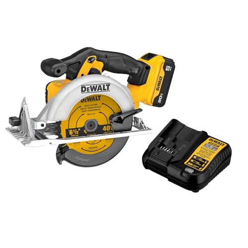DEWALT 20V MAX 6-1/2-Inch Circular Saw Kit, with 5.0-Ah Battery and Charger (DCS391P1)