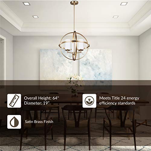 Sea Gull Lighting 3124603-848 Alturas Chandelier Hanging Modern Fixture, Three - Light, Satin Brass #TOP3