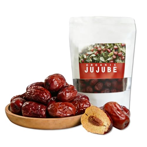 Trxamzy Premium Natural Dried Jujube Chinese Red Dates,Non-GMO, 1 Pound, for Snacking, Baking, Tea, Soup