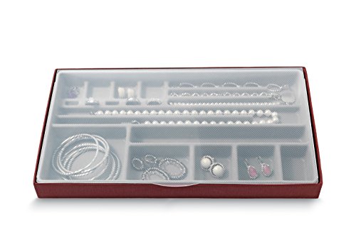 Domopak Living 8001410075147 Multi-Functional Storage Box for Jewellery Card Stock/PS/PP Burgundy 21.5 x 37 x 3.5 cm - Image 2