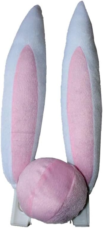 Amosfun Rabbit Ears Nose Car Decoration Set Easter Day Pink Bunny Car Decor Soft Cloth Easter Day Accessories for Vehicle Styling 16.92 x 3.93 x 1.96 Inches