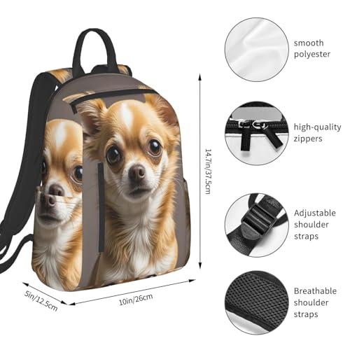 Backpack 14.7 inch Lightweight Large Bookbag Cute chihuahua Daypack for Travel Office Work2