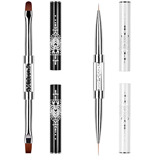 Ycyan Doppelendige Nagelpinsel Set mit Strass