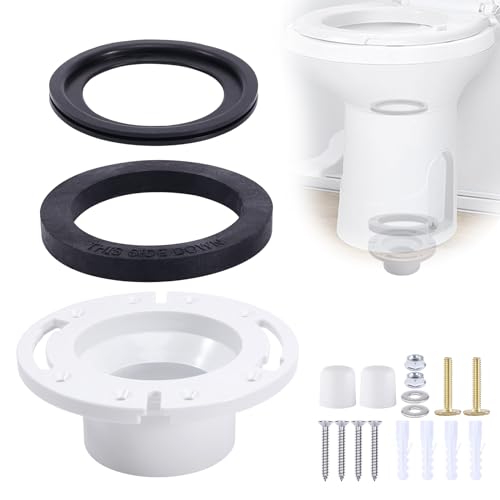 Image of 3 Inch Socket RV Toilet Flange & RV Toilet Seal Kit, Fit for RV 300 /310 /320 RV Toilets, RV Toilet 3-in-1 Kit Replaces 385345892 Flange & 385311652 & 385311658 RV Toilet Seal