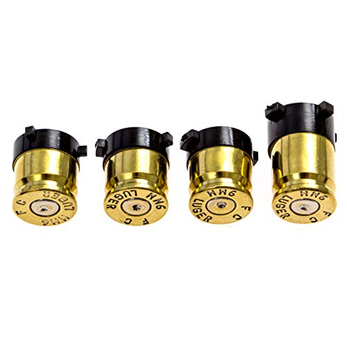 Xbox One Bullet Buttons Raplacement A B X Y Real Bullet Brass Casings Gold Brass w/ Silver Nickel Primer