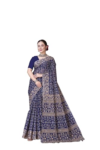 Image of TAMAIRA FASHION Mulmul Pure Cotton Saree For Woman Warli Batik Printed |Office Wear Daily Wear Sarees For Women Without Blouse Piece(Available in 11 Colours)