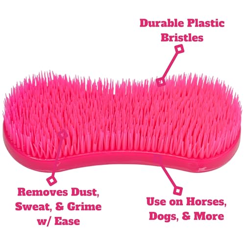 Intrepid International Magic Horse Brush, for Horse Grooming Kit w/Durable Plastic Bristles, Horse Brushes for Grooming, Dark Pink - Image 2