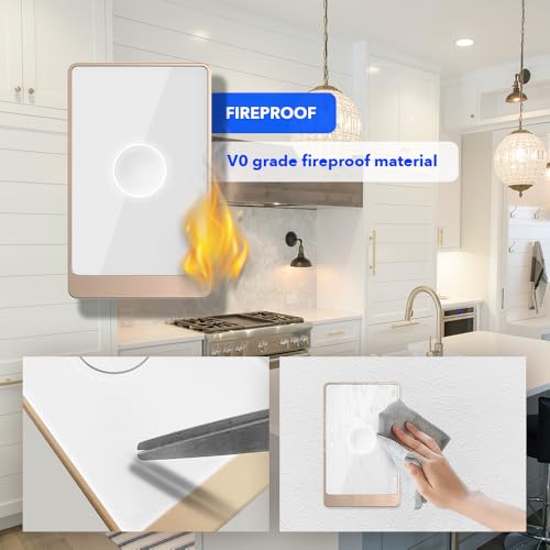 Smart Wall Light Switch, 2.4GHz 1 Gang WiFi Touch Switches, Neutral Wire Required, 3 Way Muti Remote Control Smart Life/Tuya App, Compatible with Alexa, Google Home, White, 2026 — view 3