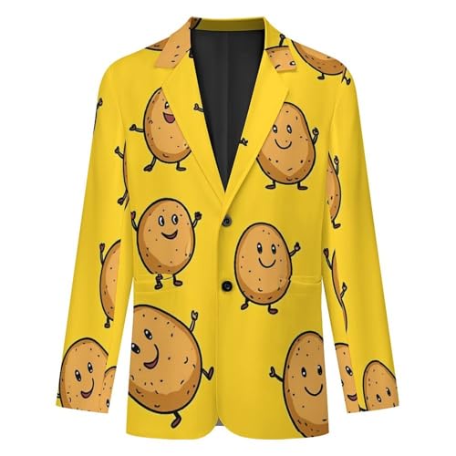 Cute Potatoes Mens Blazer Lightweight Sport Coat Two Button Suit Jackets4