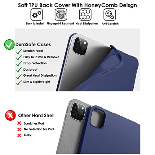 Image of DuraSafe Cases for iPad Pro 11 inch 4th 3rd 2nd Gen Case A2759 MNXE3HN /A MNXD3HN /A A2435 MNXG3HN /A MNXF3HN /A MNXJ3HN /A A2761 A2762 MNXN3HN /A MP553HN /A A2377 MHQR3HN /A MHQT3HN /A A2228 - Navy Blue