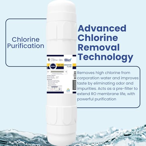 Image of Bio+ Dechlorinator Filter, Remove 100% Chlorine, Pre Filter for RO Membrane, Increase Membrane Life | White