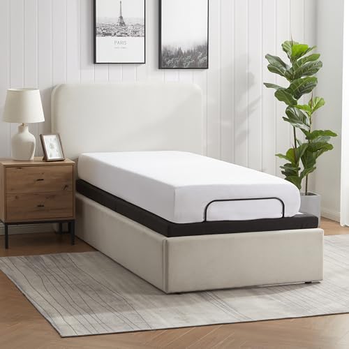 Image of Nestl Twin XL Adjustable Bed Frame with Massage and Wireless Remote, Electric Base with Head and Foot Incline, Zero Gravity, USB Ports, Under Bed LED, No Box Spring Needed