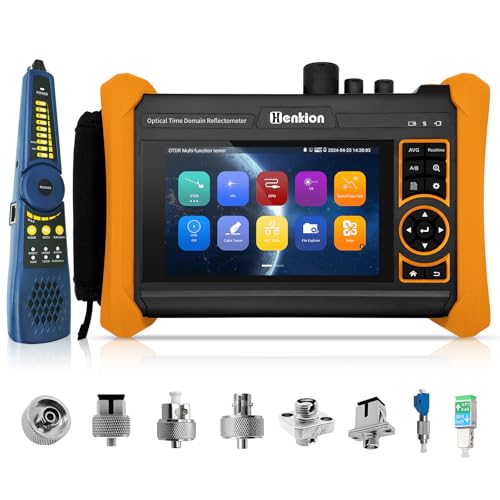 Henkion OTDR Fiber Optic Tester 1310/1550nm 28/26dB Auto/Expert Fiber Test Event Map LS OPM VFL OLS Cable Test Network Tools 5.4