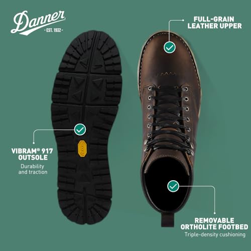 Danner Logger 917 Hiking Boots for Men - Full-Grain Leather with Breathable Mesh Lining, Vibram SPE Midsole, and 917 Traction Outsole4