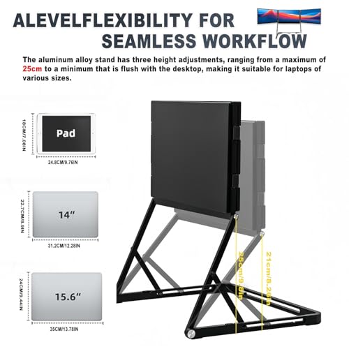Image of Laptop Screen Extender, 15.6'' Triple Portable Monitor for Laptop with Ultra-Slim IPS Display, Built-in Speakers, Foldable Triple Monitor for Macos /Wins