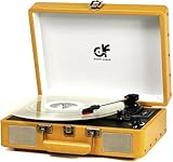 Vintage Record Player with Bluetooth 3-Speed Portable Suitcase Vinyl Record Player with Speakers, USB/SD Card Recording, RCA, AUX-in, Headphone Jack, Retro Turntable