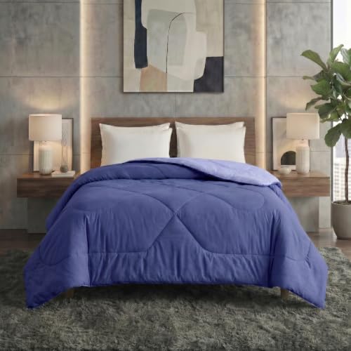 Image of DECORUM Reversible Comforter Double Bed 250 GSM | Periwinkle Blue & Lavender Blue | Ultra Soft Microfiber Quilt | All Season Lightweight Comforter | (228 X 223 CM)