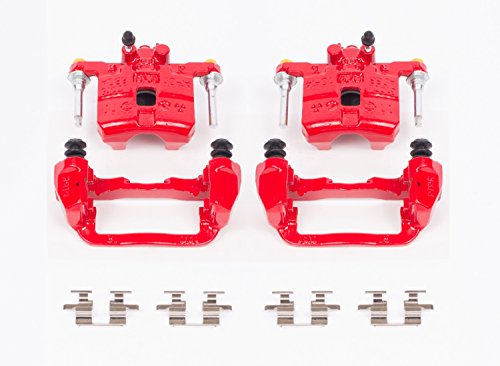 Image of PowerStop Rear Red Powder Coated Brake Caliper Pair for Subaru Forester 1998-03 | Subaru Impreza 1999-03 - High-Temp Brake Caliper Upgrade, S2066
