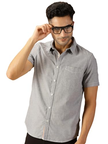 Image of Thomas Scott Men's Cotton Casual Shirt | Regular Fit | Soft & Breathable Fabric | Stylish Everyday Wear for Work, Travel & Outings