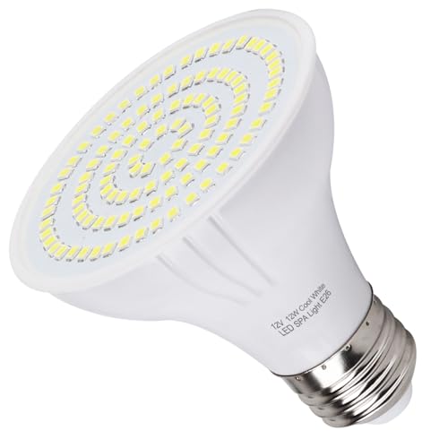 TCEUMIK 12V 12W White SPA Light for Hot Tub, Hot Spring, In-ground SPA, Underwater Swimming Pool 12VDC Input Daylight White LED Bulb E26 Base PAR20 Replace for Most Pentair & Hayward Light Fixtures