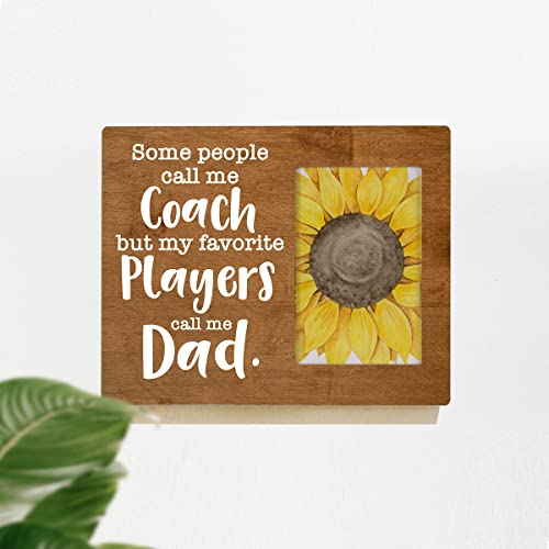 Hoijaumai Coach Wood Picture Frame Gift For Dad, Some People Call Me Coach Rustic Wooden Photo Frame Father's Day Birthday Gift, Tabletop And Wall Mounting, Display Photo 4X6 Inch #TOP5