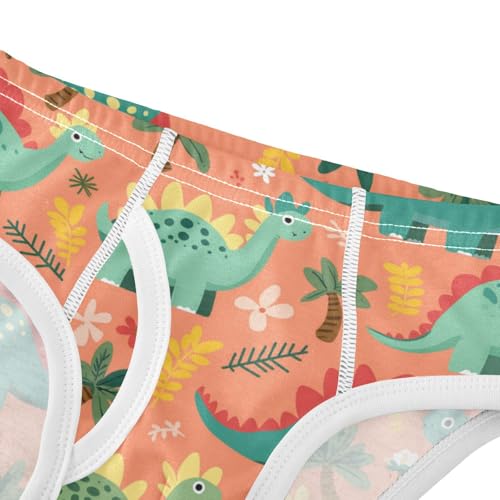 Wusikd Cute Dinosaurs Boys' Underwear Cotton Palm Trees Flowers Boys Briefs Soft Toddler Underwear 2T4