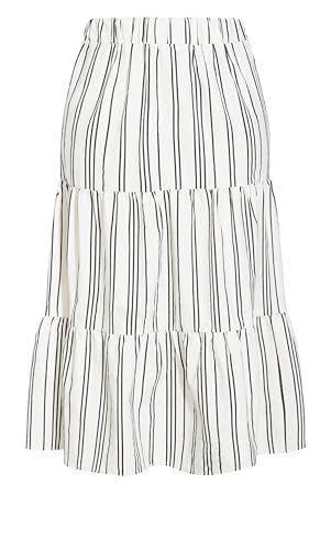 City Chic Women's Plus Size Skirt in Stripe4