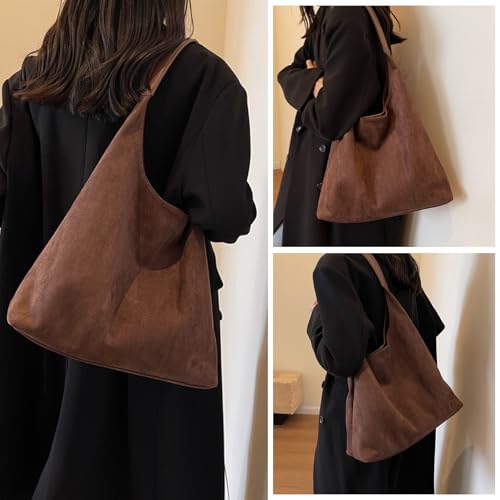 Bolso Tote de Ante Marrón para Mujer miniatura 2
