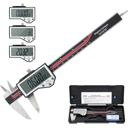 Image of Digital Caliper, 6 inch Caliper Measuring Tool Extreme Accuracy Waterproof Electronic Vernier Caliper Industrial Stainless Steel Digital, Durable Measuring Tool with Large LCD Screen
