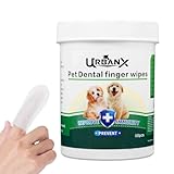 UrbanX Teeth Cleaning Wipes for Dandie Dinmont Terrier and Other Terrier Dogs, Remove Bad Breath, Plaque, and Tartar, No-Rinse Disposable Finger Toothbrush, Gentle Gum Care Pet Wipes, 60 Count