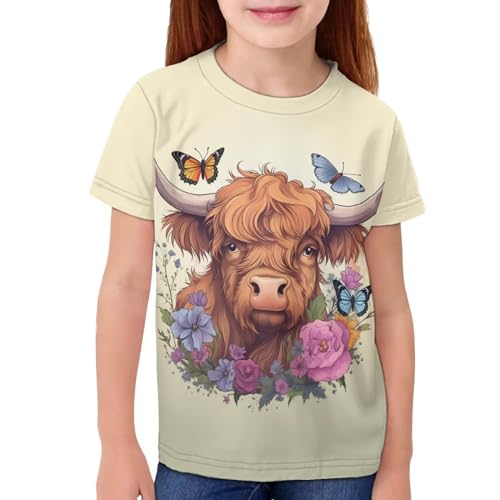 Image of WELLFLYHOM Kids Tshirts Girls Boys Short Sleeve Crewneck Tees Shirts Casual Sport Pullover Tops Size 3-16 Years