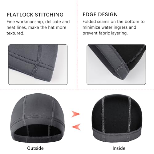 Image of DEHAI Neoprene Diving Hood Wetsuit Swimming Caps for Womens Mens Youth, 2mm 3mm Thermal Water Beanie Hat Keep Long Hair Dry for Curly Locs Braids