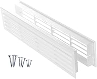 ABOUT VENT 18x4 Inch White Two-Sided Door Vent Cover with Screws - Plastic Interior Door Grille for Bathroom Kitchen Air Circulation