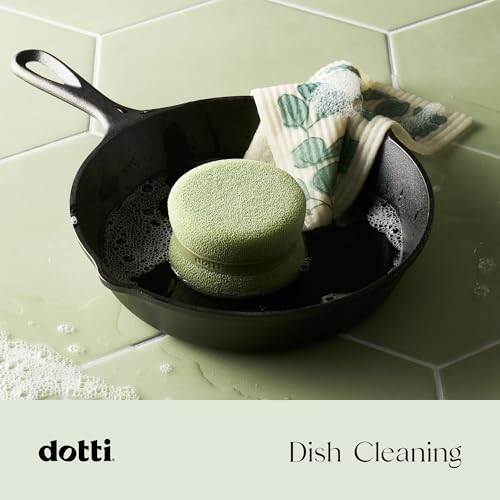 Image of Dotti Super Scrubber Silicone Sponge - Odor-Free, Non-Scratch, Fast-Drying, and Dishwasher-Safe Dish Scrubber - Also for Showers, Tile, and Counters - 3 Pack, Sage