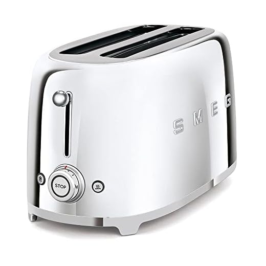 SMEG Tostador TSF02SSEU, 1500 W, Acero Inoxidable, 2 Ranuras, Cromo