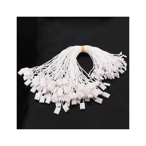 Hang Tag String 1000Pcs Square Polyester Line Tag Rope Cords Hanging Tablet for Garment Bag Tags Cards, DIY Clothing Accessories for Attaching Gift Tags(White)