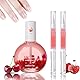 3PCS Nagelpflegeöl Set - Blumen Nagelhautpflegeöl, 2 Nagelöl Cuticle Oil Pen mit Vitaminen - Stärkung und Moisturizer Nagelpflegeprodukte Kit - Nail Cuticle Oil Pflege für Hände und Füße (Kirsche)