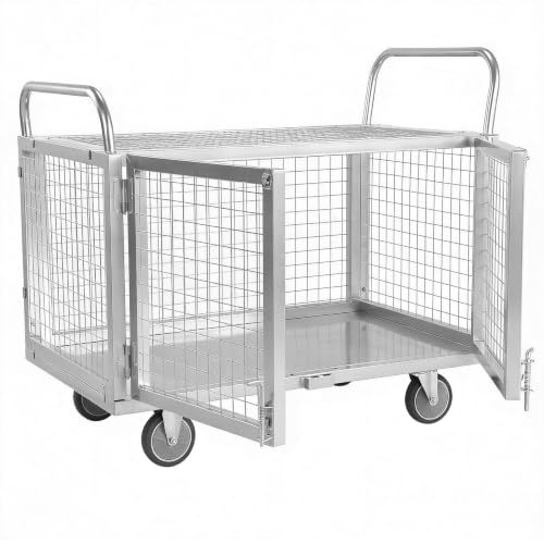 HEEMABY 7-in-1 Platform Truck Cart with Cage