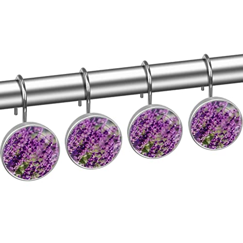 Crochets pour rideau de douche lavande en acier inoxydable durable - 3