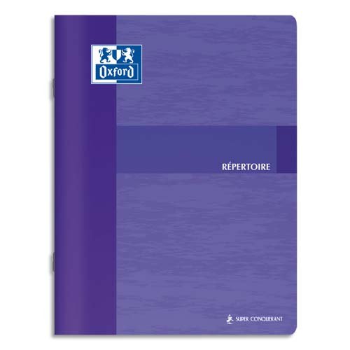 Oxford Office 100101195 Lot de 10 Classique Répertoire reliure piqûre 96 pages 90 g Assortis