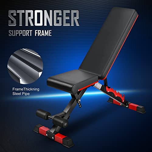 Adjustable Weight Bench 660Lbs Sturdy Structure Workout, Foldable And Easy Incline-Flat-Decline Home Gym Use Bench Of Full Body Workout Strength Training.【Upgrade 2023】 #TOP5